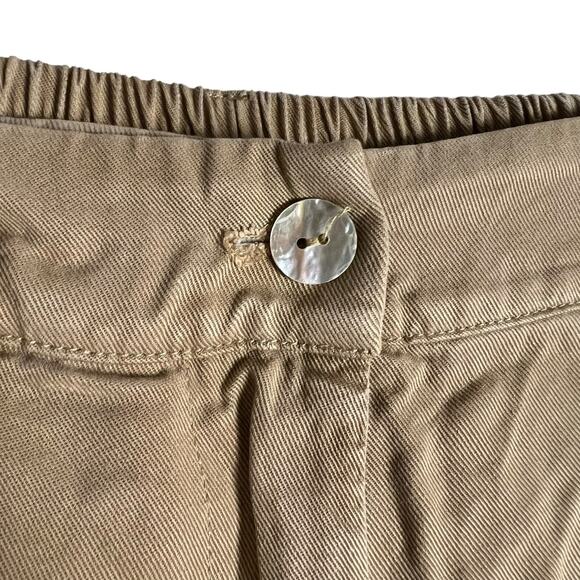 DONNI Twill Pleated Tan High Waist Wide Leg Trouser Pants Size Small - Picture 8 of 15